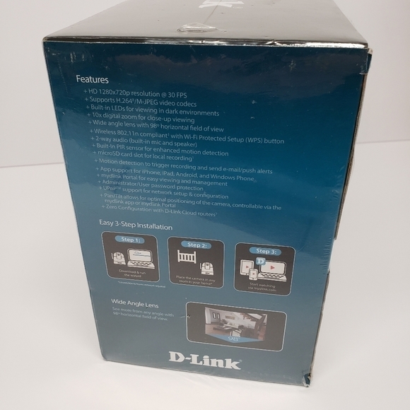 D-Link DCS-5222L HD Pan Tilt Day Night Vision Cloud Network Security Cam… - Picture 5 of 7